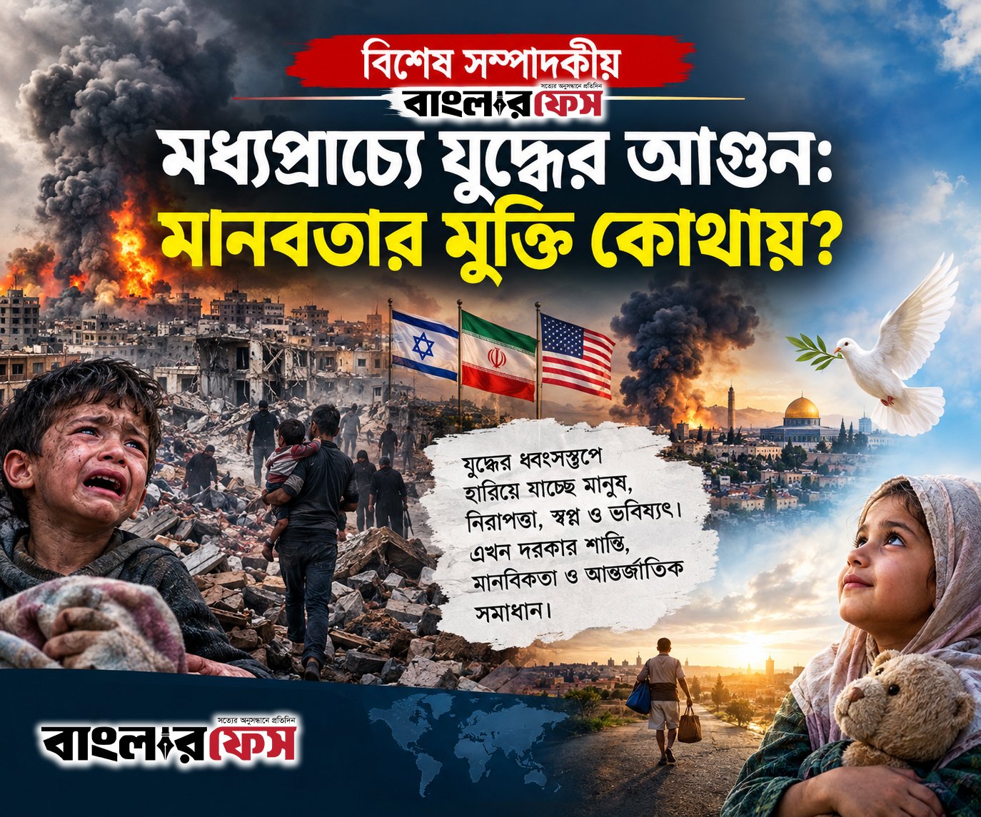 মধ্যপ্রাচ্যে যুদ্ধের আগুন: মানবতার মুক্তি কোথায়?